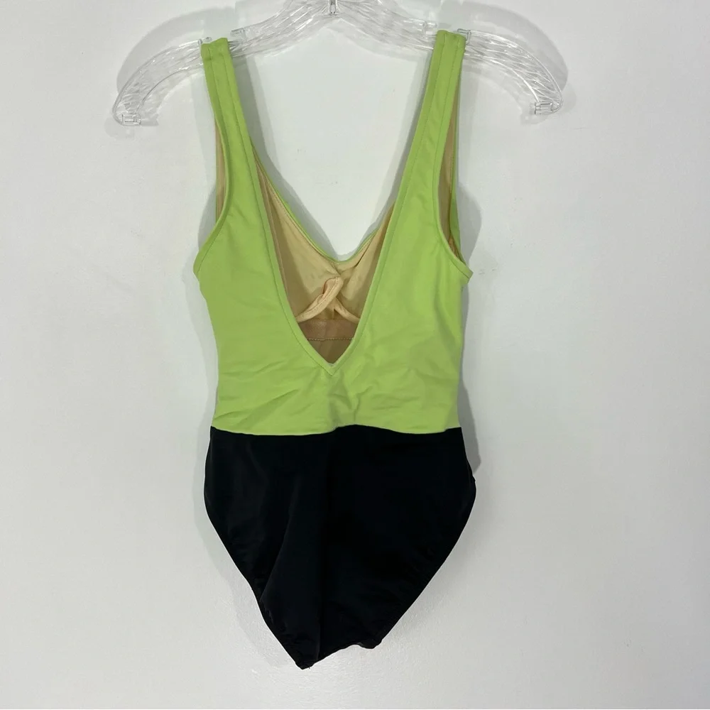 Miraclesuit Lime Green Black Colorblock Underwire One Piece Swimsuit